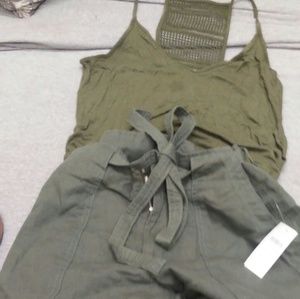 Gap wide leg pants with tank